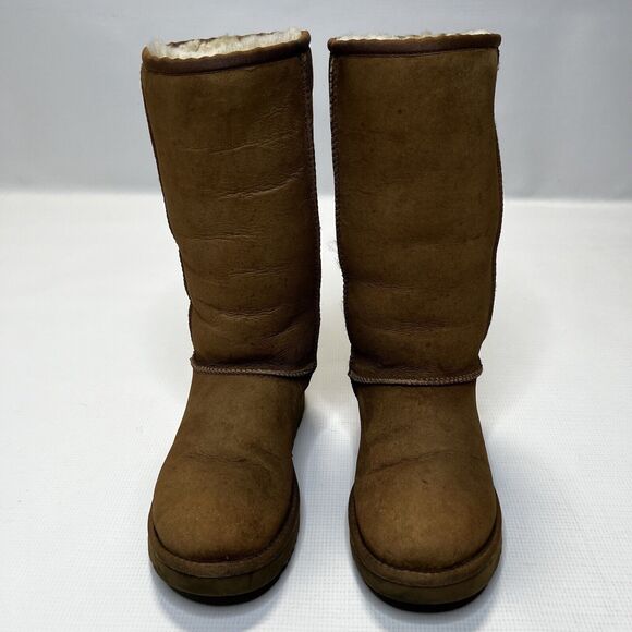 UGG Classic Tall Boot Chestnut Suede Sheepskin Shearling (SN 5815) Size 7 - Picture 2 of 16